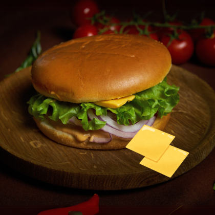 Бургер с куриным филе с сыром