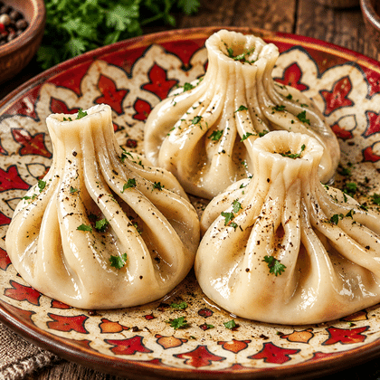Хинкали с говядиной и свининой
