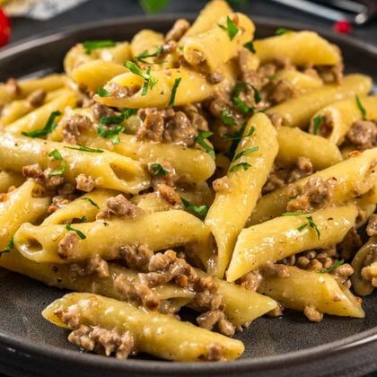 Макароны по-флотски с говяжьим фаршем