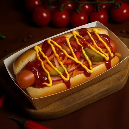 Хот-дог с куриной сосиской