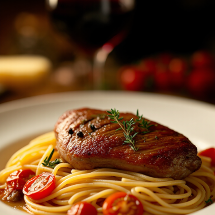 Спагетти с уткой