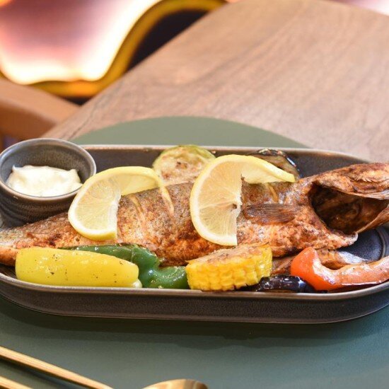 Сибас в сочном маринаде жареный на гриле