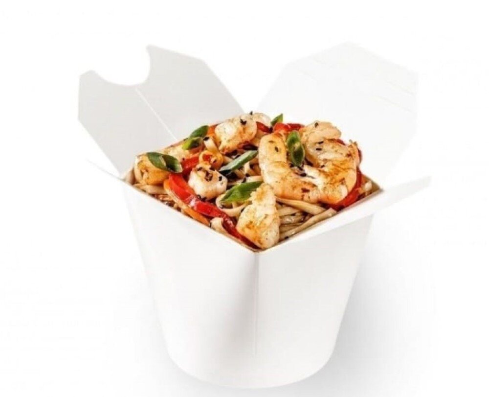 Вок Удон с креветками в Устричном соусе