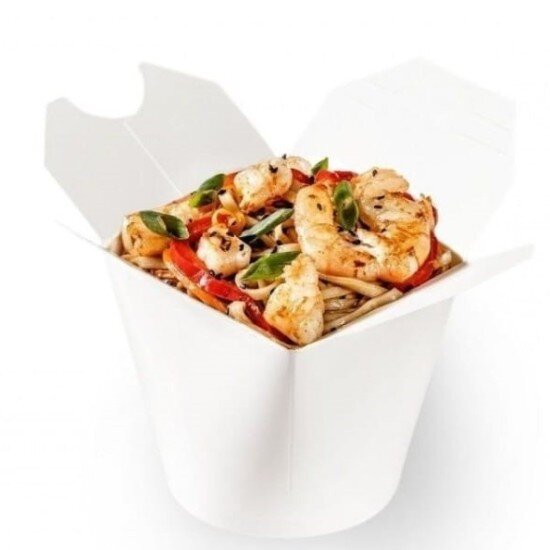 Вок Удон с креветками в Устричном соусе