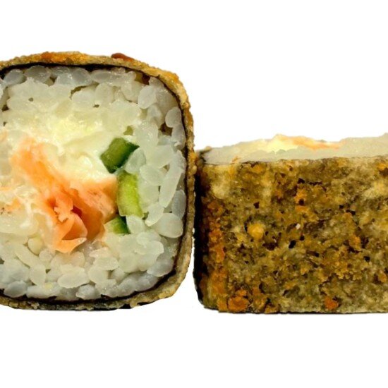 Жареный с лососем