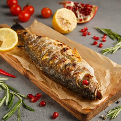 Сибас на мангале 470-570 г