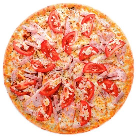 Пицца с ветчиной и помидорами