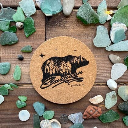 Подставка для кружки 005 "Сахалин. Медведь"