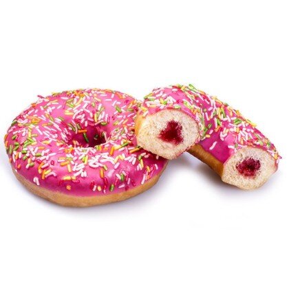 Пончик с клубничной начинкой