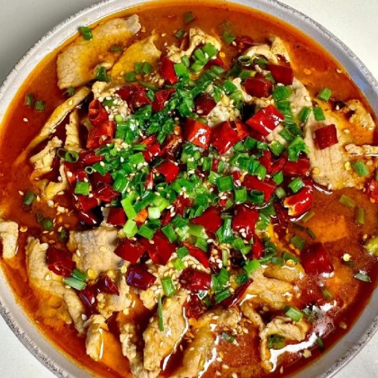 水煮肉片 / Кусочки отварной свинины в остром соусе