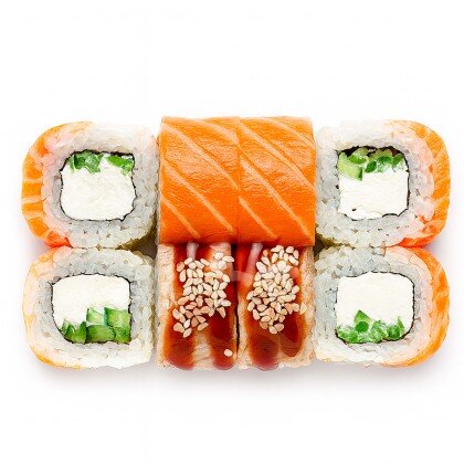 Филадельфия с лососем и угрём