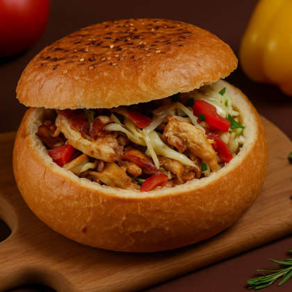 Шаурма с курицей в булке