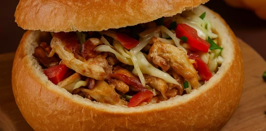 Шаурма с курицей в булке