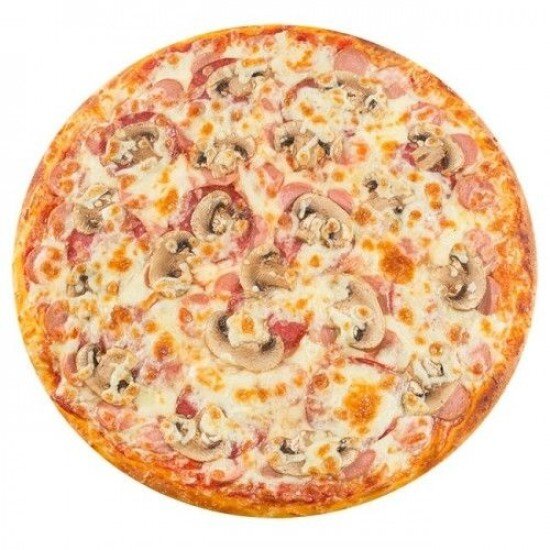 Пицца с колбасой и грибами
