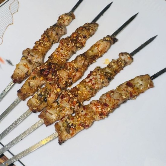 烤猪肉五花串 / Шашлык из свиной грудинки на гриле