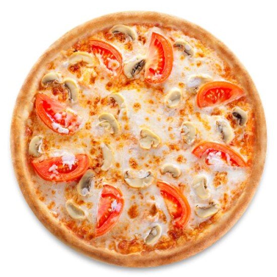 Пицца с грибами и помидорами