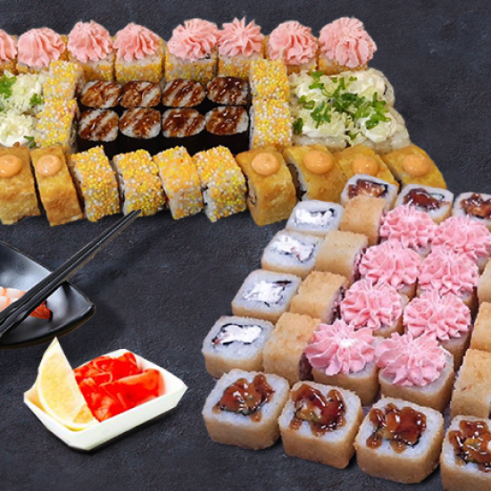 2кг роллов По-мужски
"Вечеринка"+"Гефест"