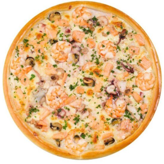 Пицца с креветками