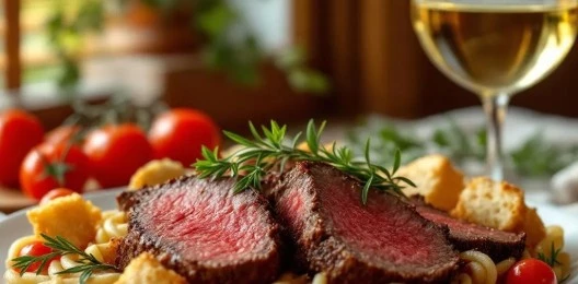 Казаречче с говяжьей грудинкой собственного копчения