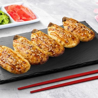 Запеченные мидии (Сырный соус)