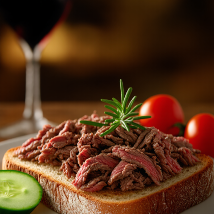 Бутерброд с рваной говядиной