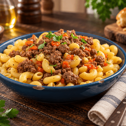 Макароны по-флотски с говяжьим фаршем