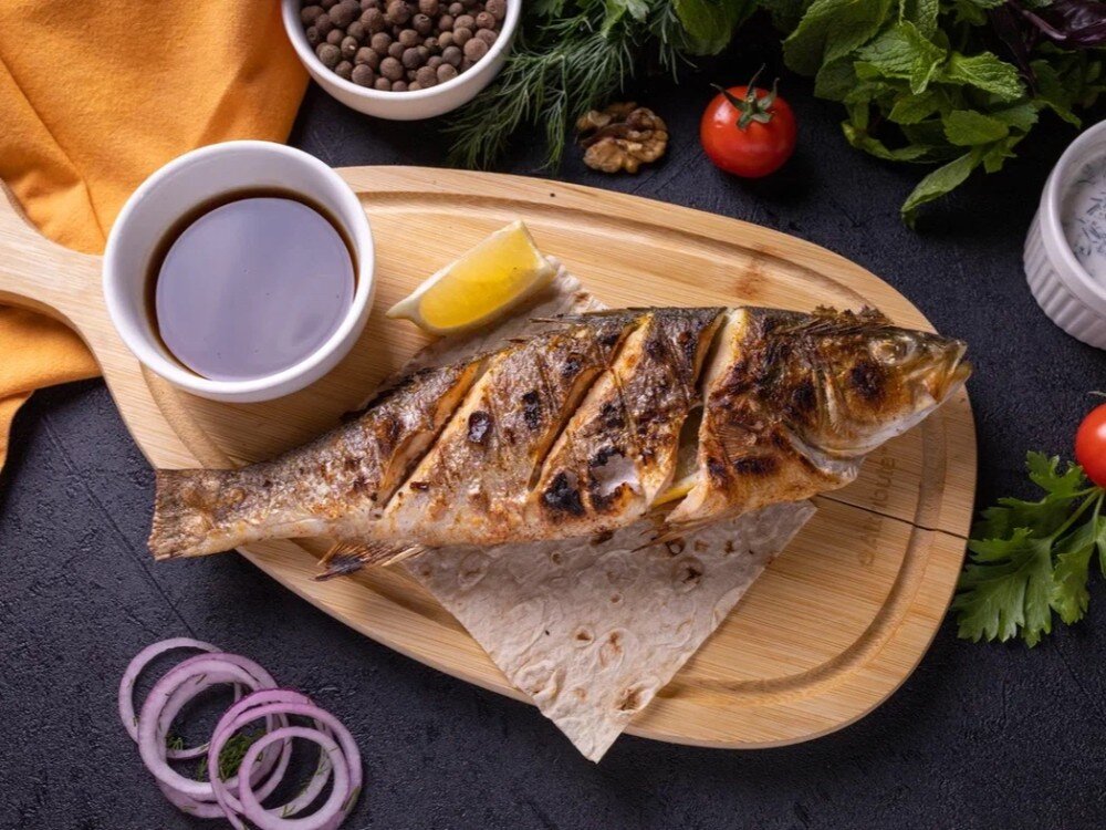 Сибас на вертеле