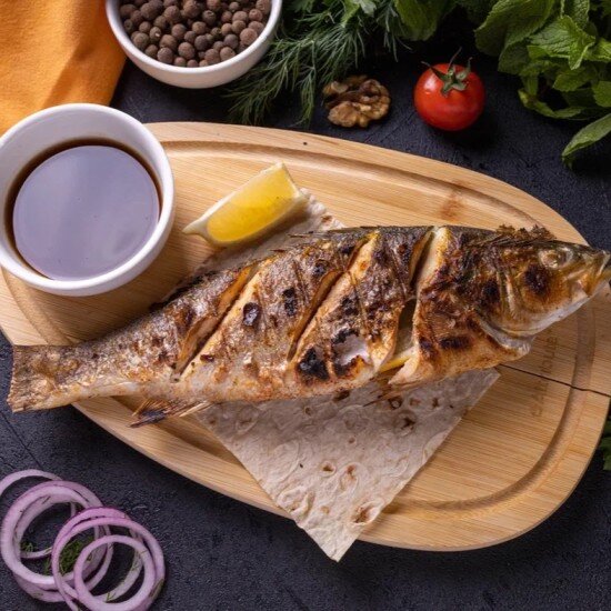 Сибас на вертеле