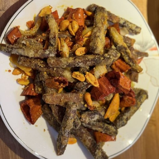 火爆牛肉条 / жареные острые говяжьи полоски