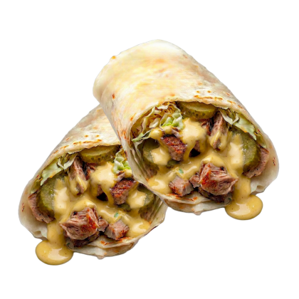 АКЦИЯ: 1+1 ШАУРМА МАКС CО СВИНИНОЙ И СЫРНЫМ СОУСОМ  FAT HOUSE
