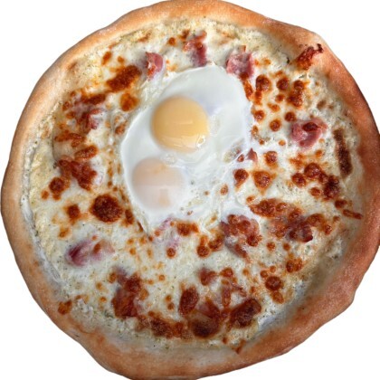 Пицца яичница с беконом
