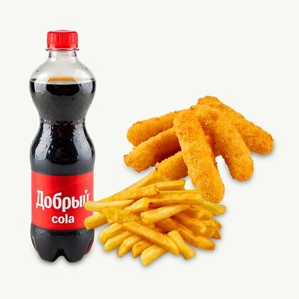 Сырные палочки, картошка фри, кола 0.5