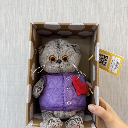 Басик BABY в дутом жилете с сердечком