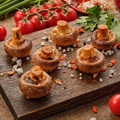 Шампиньоны на мангале