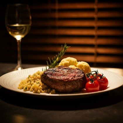 Флэп стейк с молодым картофелем