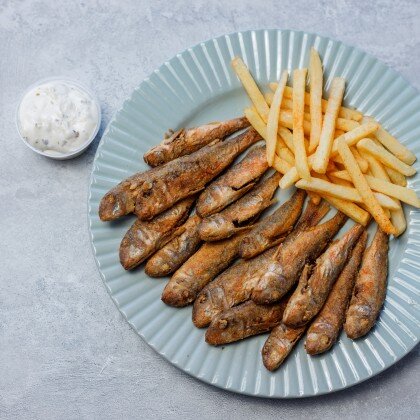 Барабуля с картофелем фри