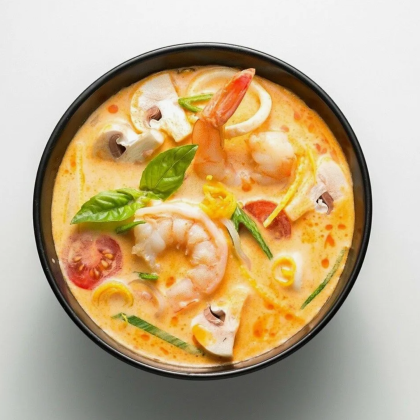 Том Ям с королевскими креветками