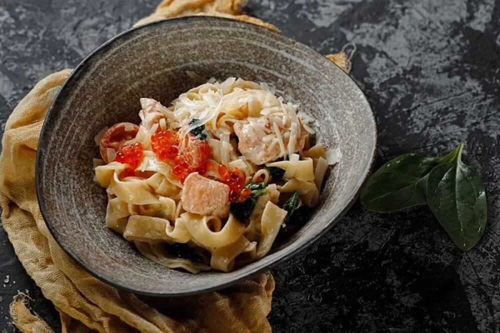 Паста с семгой в сливочном соусе