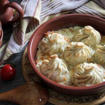 Хинкали с сыром и грибами