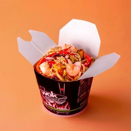Вок с креветками