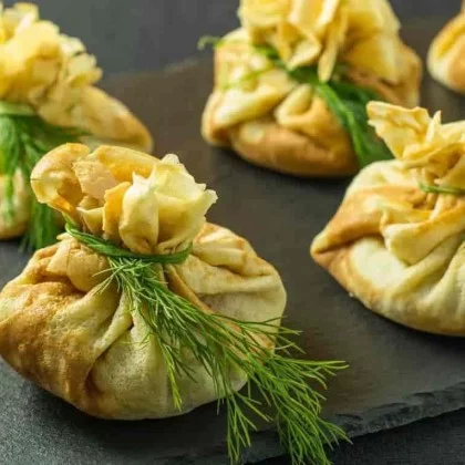 Мешочки с курицей