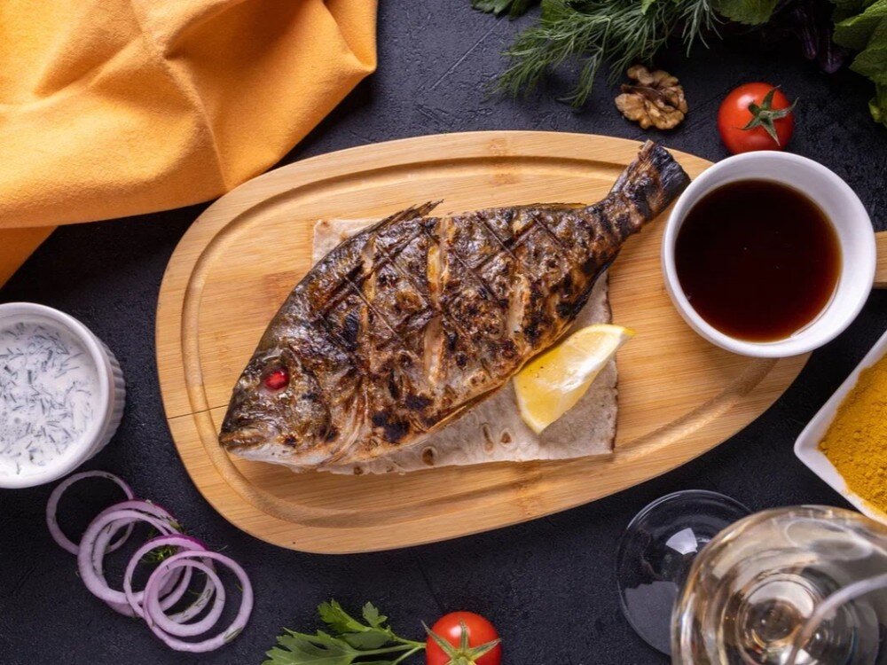 Дорадо на вертеле