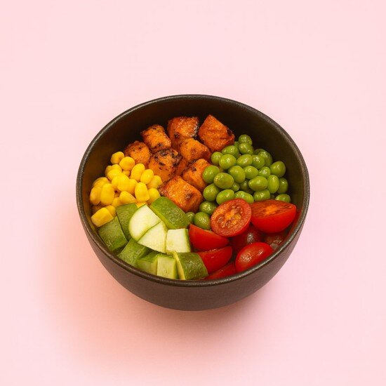 Поке с Жареным Лососем