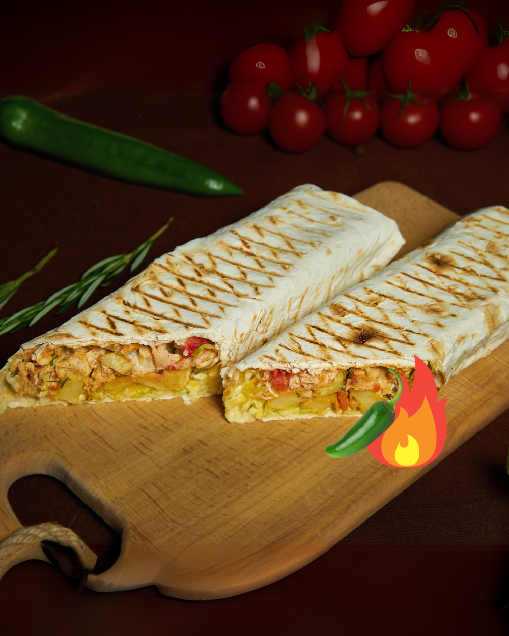Шаурма с курицей острая