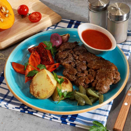 Свинина с овощами на гриле