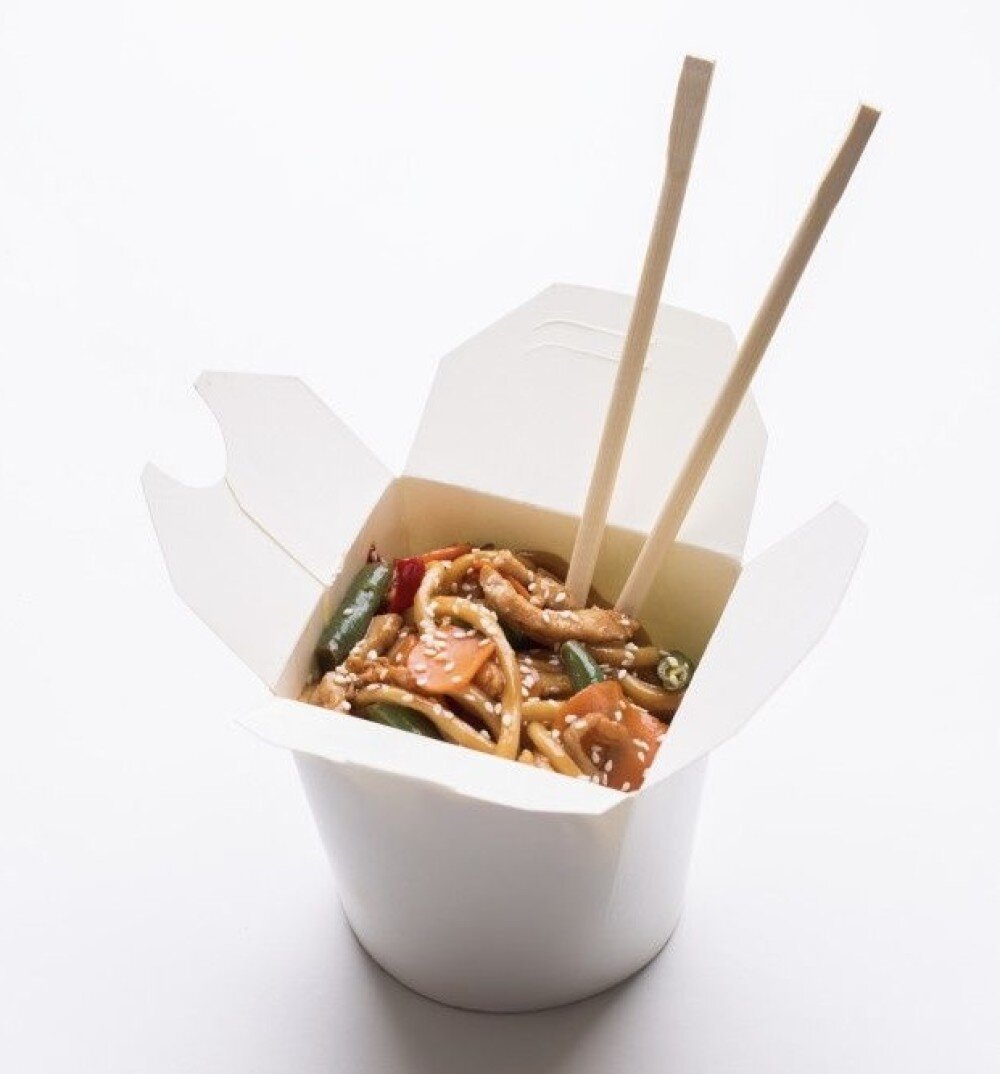 Удон с курицей и грибами в соусе Сладкий Чили