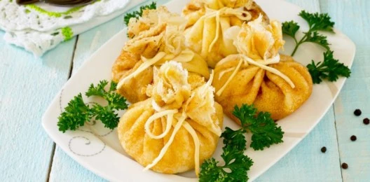 Мешочки с креветкой