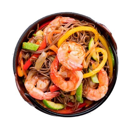 Лапша с креветками