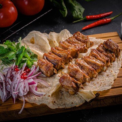 Шашлык из бараньих семечек