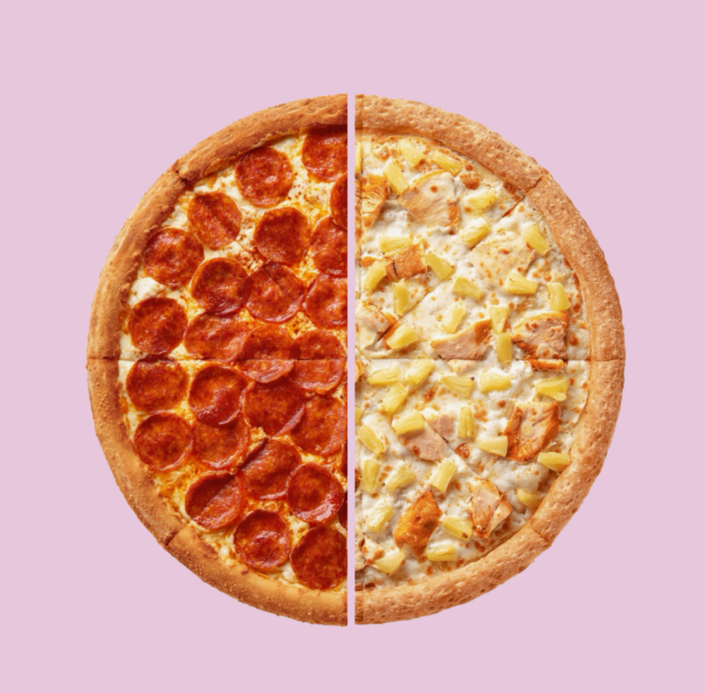 Пицца из половинок